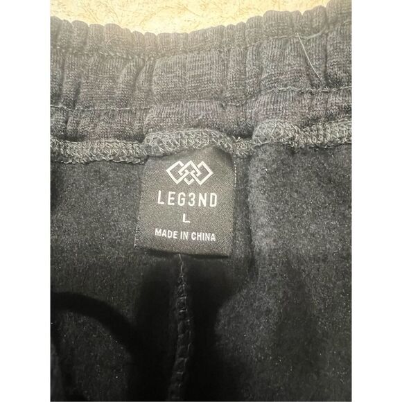 Leg3nd Men’s Tapered Leg fleece Sweatpants Black Sz L NWT - Picture 3 of 8